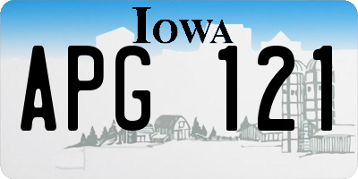 IA license plate APG121