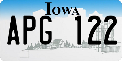 IA license plate APG122