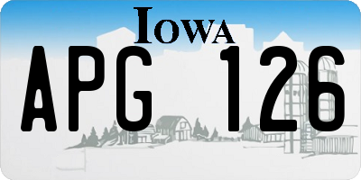 IA license plate APG126
