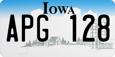 IA license plate APG128