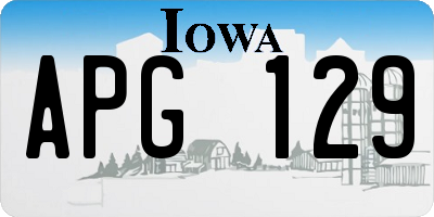 IA license plate APG129