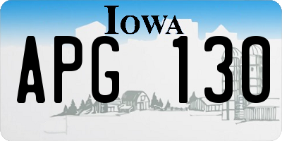 IA license plate APG130