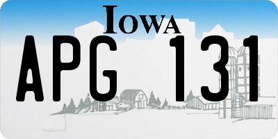 IA license plate APG131