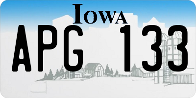 IA license plate APG133