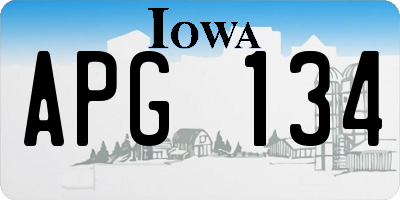 IA license plate APG134