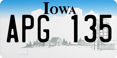 IA license plate APG135