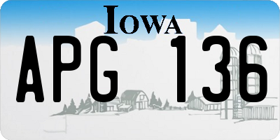 IA license plate APG136