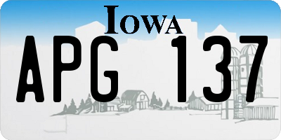 IA license plate APG137