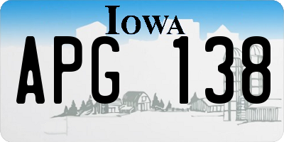 IA license plate APG138