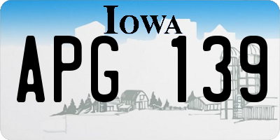 IA license plate APG139