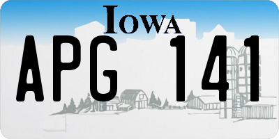 IA license plate APG141