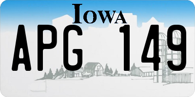 IA license plate APG149