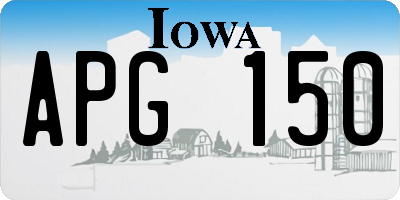 IA license plate APG150