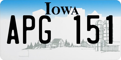 IA license plate APG151