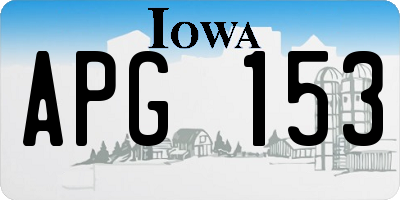 IA license plate APG153