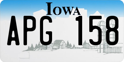 IA license plate APG158