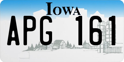IA license plate APG161