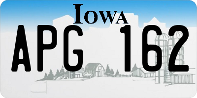 IA license plate APG162