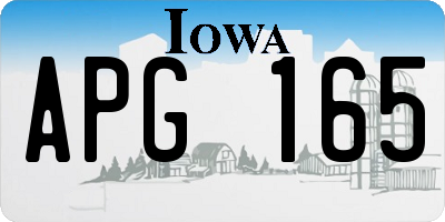 IA license plate APG165