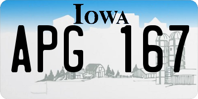 IA license plate APG167