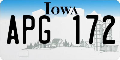 IA license plate APG172