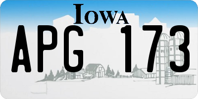 IA license plate APG173