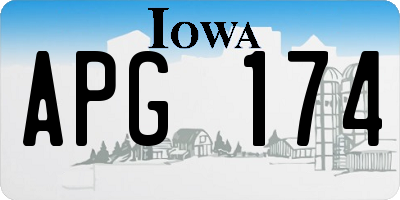 IA license plate APG174