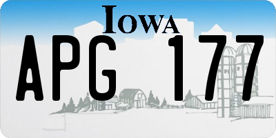 IA license plate APG177