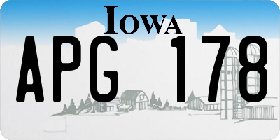 IA license plate APG178