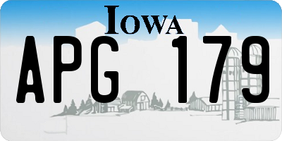 IA license plate APG179