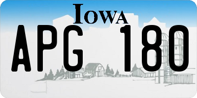 IA license plate APG180
