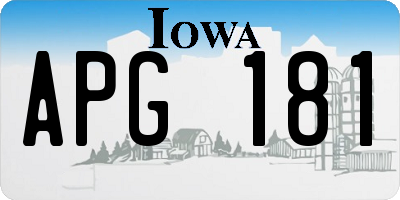 IA license plate APG181
