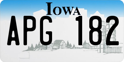 IA license plate APG182
