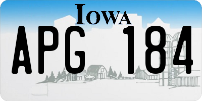 IA license plate APG184