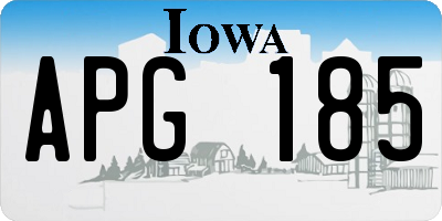IA license plate APG185