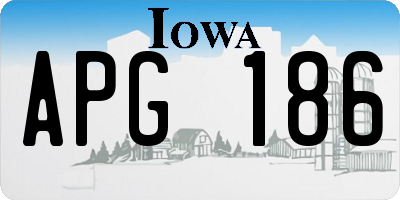IA license plate APG186