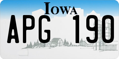 IA license plate APG190