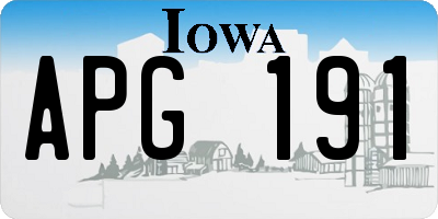 IA license plate APG191