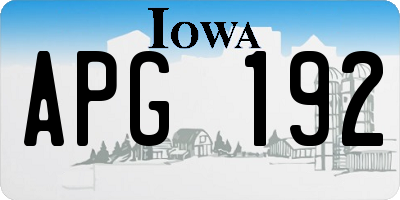 IA license plate APG192