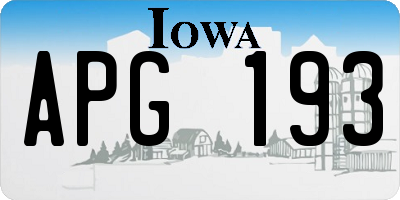 IA license plate APG193