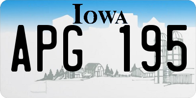 IA license plate APG195