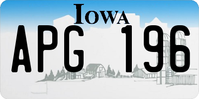 IA license plate APG196