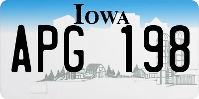 IA license plate APG198