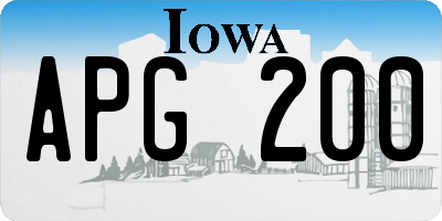 IA license plate APG200