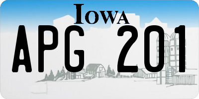 IA license plate APG201