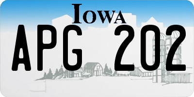 IA license plate APG202