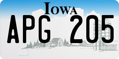 IA license plate APG205