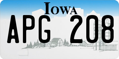 IA license plate APG208