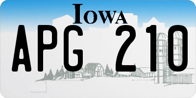 IA license plate APG210