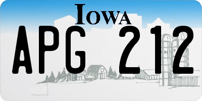 IA license plate APG212